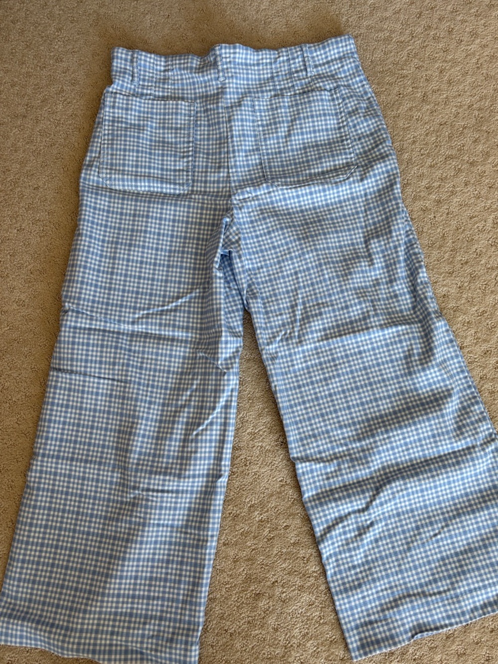 Jules & Leopold Blue Gingham Cropped Wide-Leg Pants - Picture 4 of 4